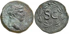 Roman Provincial SYRIA, Seleucis and Pieria. Antioch. Otho , 69. Dupondius (Orichalcum, 28 mm, 13.98 g, 12 h). IMP M OTHO CAE AVG Laureate head of Otho to right. Rev. Large S C within laurel wreath. M