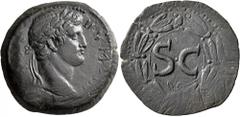 Roman Provincial SYRIA, Seleucis and Pieria. Antioch. Otho, 69. Dupondius (Orichalcum, 29 mm, 14.47 g, 1 h). IMP M OTHO [CAE AVG] Laureate head of Otho to right. Rev. Large S C within laurel wreath. M