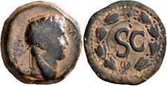 Roman Provincial SYRIA, Seleucis and Pieria. Antioch. Otho, 69. As (Bronze, 24 mm, 7.80 g, 12 h). IMP•M•OTHO [CAE•]AVG• Laureate head of Otho to right. Rev. Large S•C within wreath. RPC I 4319. Beauti