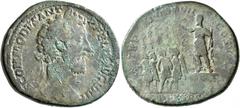 Roman Imperial Commodus, 177-192. Sestertius (Orichalcum, 32 mm, 24.10 g, 12 h), Rome, 186. M COMMODVS ANT P FELIX AVG BRIT Laureate head of Commodus to right. Rev. P M TR P XII IMP VII COS V P P / S 