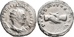 Roman Imperial Balbinus, 238. Antoninianus (Silver, 22 mm, 3.74 g, 12 h), Rome, circa April-June 238. IMP CAES D CAEL BALBINVS AVG Radiate, draped and cuirassed bust of Balbinus to right. Rev. FIDES M