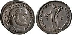 Roman Imperial Galerius, 305-311. Follis (Bronze, 28 mm, 9.65 g, 12 h), Antiochia, circa 305. IMP C GAL V MAXIMIANVS P F AVG Laureate head of Galerius to right. Rev. GENIO POPVLI ROMANI / Z / ANT• Gen