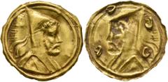Greek KINGS OF ARMENIA MINOR. Mithradates, Satrap of Armenia, circa 180s-170s BC. Honorary Medal or Brooch (Gold, 30 mm, 3.81 g, 12 h), a uniface repoussée with four loops attached to the back. 𐡌𐡕𐡓
