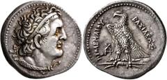 Greek PTOLEMAIC KINGS OF EGYPT. Ptolemy I Soter, 305-282 BC. Tetradrachm (Silver, 30 mm, 14.74 g, 12 h), Alexandria, circa 294 BC. Diademed head of Ptolemy I to right, wearing aegis around neck; small