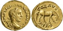 Roman Provincial TROAS. Alexandria Troas. Gallienus, 253-268. 'Aureus' (Gold, 22 mm, 6.98 g, 9 h), struck north of the Danube with dies stolen from the mint of Alexandria Troas, after 262. IMP LICINI 
