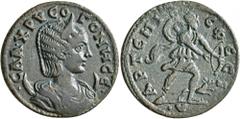 Roman Provincial IONIA. Ephesus. Salonina, Augusta, 254-268. Diassarion (Orichalcum, 25 mm, 8.17 g, 7 h). •CAΛ•XPYCOΓONH CЄ• Diademed and draped bust of Salonina set on crescent to right. Rev. APTЄMIC