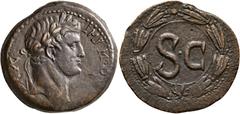 Roman Provincial SYRIA, Seleucis and Pieria. Antioch. Otho, 69. 'Dupondius' (Orichalcum, 28 mm, 13.55 g, 1 h). IMP M O[THO CAE] AVG Laureate head of Otho to right. Rev. Large S C within laurel wreath.