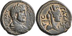Roman Provincial JUDAEA. Gaza. Antoninus Pius, 138-161. Tetrassarion (Bronze, 28 mm, 20.31 g, 1 h), CY 213 = 152/3. ΑΥΤΟ ΚΑΙС ΑΝΤωΝΙΝΟС Laureate, draped and cuirassed bust of Antoninus Pius to right, 