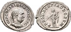 Roman Imperial Balbinus, 238. Denarius (Silver, 21 mm, 2.70 g, 11 h), Rome, circa April-June 238. IMP C D CAEL BALBINVS AVG Laureate, draped and cuirassed bust of Balbinus to right. Rev. PROVIDENTIA D