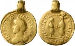 The Aurum Barbarorum Collection UNCERTAIN GERMANIC TRIBES, Pseudo-Imperial coinage. Mid 3rd-early 4th centuries. 'Quinarius' (Gold, 17 mm, 3.35 g, 12 h), imitating Marcus Aurelius, 161-180. IMP ANTONI