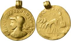 The Aurum Barbarorum Collection UNCERTAIN GERMANIC TRIBES, Pseudo-Imperial coinage. Late 3rd-early 4th centuries. 'Aureus' (Gold, 21 mm, 5.24 g, 1 h), imitating Probus, 276-282. INP C V HVR PROBVS P P