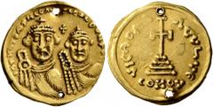 The Aurum Barbarorum Collection UNCERTAIN GERMANIC TRIBES, Pseudo-Imperial coinage. 7th century. Solidus (Gold, 20 mm, 4.44 g, 7 h), imitating Heraclius and Heraclius Constantine, 610-641. Crowned, dr