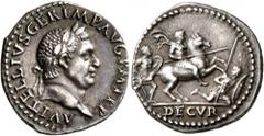 World ELECTROTYPES AND MUSEUM REPLICA. Vitellius, 69. 'Denarius' (Silver, 18 mm, 3.65 g, 6 h), reverse die by Luigi Cigoi, 1811-1875. A VITELLIVS GER IMP AVG P M TR P Laureate head of Vitellius to rig