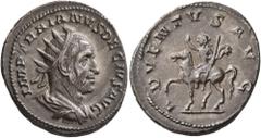 Roman Imperial Trajan Decius, 249-251. Antoninianus (Silver, 22 mm, 4.95 g, 6 h), Rome, 249. IMP TRAIANVS DECIVS AVG Radiate, draped and cuirassed bust of Trajan Decius to right, seen from behind. Rev