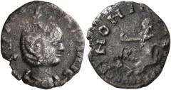 Roman Imperial Dryantilla, Augusta, 260. Antoninianus (Silver, 17 mm, 2.51 g, 7 h), Carnuntum. SV[LP DRYANTI]LLA AVG Diademed and draped bust of Dryantilla set on crescent to right. Rev. [IV]NONI R[EG