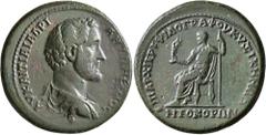 Roman Provincial MYSIA. Cyzicus. Antoninus Pius, 138-161. Hexassarion (Orichalcum, 34 mm, 25.61 g, 7 h), Philographes, archiereus, circa 147-161. AY KAI TI AI AΔPI ANTΩNEINOC Bare-headed and draped bu