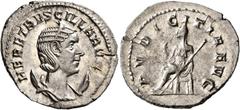 Roman Imperial Herennia Etruscilla, Augusta, 249-251. Antoninianus (Silver, 24 mm, 4.41 g, 11 h), Rome. HER ETRVSCILLA AVG Diademed and draped bust of Herennia Etruscilla set to right on crescent. Rev