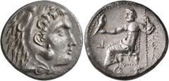 Greek KINGS OF MACEDON. Alexander III ‘the Great’, 336-323 BC. Tetradrachm (Silver, 28 mm, 16.45 g, 1 h), uncertain mint in southern Asia Minor, circa 220-180. Head of Herakles to right, wearing lion 