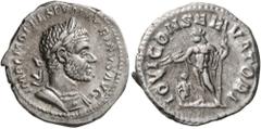 Roman Imperial Macrinus, 217-218. Denarius (Silver, 19 mm, 3.16 g, 7 h), Rome, spring-summer 217. IMP C M OPEL SEV MACRINVS AVG Laureate and cuirassed bust of Macrinus to right. Rev. IOVI CONSERVATORI