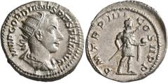Roman Imperial Gordian III, 238-244. Antoninianus (Silver, 23 mm, 5.03 g, 7 h), Rome, 241-243. IMP GORDIANVS PIVS FEL AVG Radiate, draped and cuirassed bust of Gordian III to right, seen from behind. 