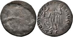 Roman Imperial Licinius I (?), 308-324. Follis (Bronze, 24 mm, 3.78 g), uniface mint error, Thessalonica, circa 312-313. Blank. Rev. IOVI CONSERVATORI AVGG NN / •TS•Є• Jupiter standing front, head to 