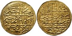 Early Medieval & Islamic ISLAMIC, Ottoman Empire. Sulayman II Qanuni ('the Lawgiver'), AH 926-974 / AD 1520-1566. Sultani (Gold, 22 mm, 3.52 g, 10 h), Qustantiniya, AH 926 = AD 1520. Pere 178. Sultan 