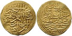 Early Medieval & Islamic ISLAMIC, Ottoman Empire. Sulayman II Qanuni ('the Lawgiver'), AH 926-974 / AD 1520-1566. Sultani (Gold, 21 mm, 3.55 g, 3 h), Misr, AH 935 = AD 1528/9. Pere 181. Sultan 9449. L
