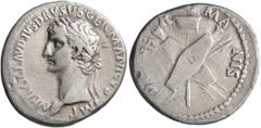 An old Swiss collection Nero Claudius Drusus, died 9 BC. Denarius (Silver, 19 mm, 3.53 g, 7 h), Rome, struck under Claudius, circa 41-50. NERO CLAVDIVS DRVSVS GERMANICVS IMP Laureate head of Nero Clau