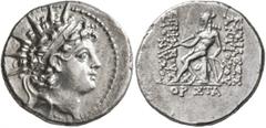 Greek SELEUKID KINGS OF SYRIA. Antiochos VI Dionysos, 144-142 BC. Drachm (Silver, 18 mm, 4.08 g, 12 h), Antiochia on the Orontes, SE 170 = 143/2 BC. Radiate and diademed head of the youthful Antiochos