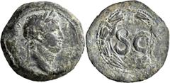 Roman Provincial SYRIA, Seleucis and Pieria. Antioch. Otho, 69. 'Dupondius' (Bronze, 30 mm, 13.75 g, 1 h). IMP [M OTHO CAE AVG] Laureate head of Otho to right. Rev. Large S C within laurel wreath. McA