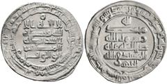 Early Medieval & Islamic ISLAMIC, 'Abbasid Caliphate. Al-Mustakfi, AH 333-334 / AD 944-946. Dirham (Silver, 25 mm, 3.58 g, 1 h), citing the caliph al-Mustakfi and the great military leader Tuzun as al