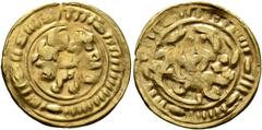 Early Medieval & Islamic ISLAMIC, Arabia. Sulayhids. 'Ali ibn Muhammad, AH 439-473 / AD 1047-1081. Dinar (Gold, 20 mm, 2.31 g, 1 h), local issue imitating a dinar of Ali ibn Muhammad. Pseudo-Kufic leg