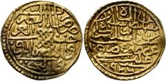 Early Medieval & Islamic ISLAMIC, Ottoman Empire. Sulayman II Qanuni ('the Lawgiver'), AH 926-974 / AD 1520-1566. Sultani (Gold, 20 mm, 3.31 g, 4 h), Halab, AH 926 / AD 1520. Pere - . Sultan 9403 var.