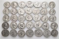 Group Lots A lot containing 35 silver coins. Including: Antoniniani of Caracalla (1), Gordian III (13), Philip I (7), Otacilia Severa (2), Philip II (2), Trajan Decius (6), Herennia Etruscilla (3), Tr