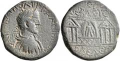 Roman Provincial PONTUS. Heracleopolis (as Sebastopolis). Gallienus, 253-268. Tetrassarion (?) (Bronze, 26 mm, 11.80 g, 12 h), CY 266 = 263/4. AΥT KAI ΠO ΛIK ΓAΛΛIHNOC Laureate, draped and cuirassed b