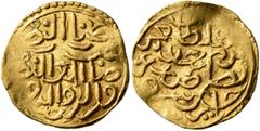 Early Medieval & Islamic ISLAMIC, Ottoman Empire. Murad III, AH 982-1003 / AD 1574-1595. Sultani (Gold, 19 mm, 3.49 g, 1 h), Jaza'ir, AH 982 = AD 1574. Pere 264. Sultan 9662. The flan slightly wavy, o