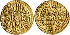 Early Medieval & Islamic ISLAMIC, Ottoman Empire. Mehmed III, AH 1003-1012 / AD 1595-1603. Sultani (Gold, 20 mm, 3.44 g, 2 h), Dimashq, AH 1003 = AD 1595. Pere 319. Sultan 9719. An attractive example.