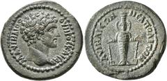 Roman Provincial CARIA. Neapolis ad Harpasum. Marcus Aurelius, as Caesar, 139-161. Assarion (Orichalcum, 21 mm, 6.73 g, 7 h), circa 144-161. Μ ΑΥΡΗΛΙOϹ OΥΗΡOϹ ΚΑΙϹΑΡ Bare head of Marcus Aurelius to ri