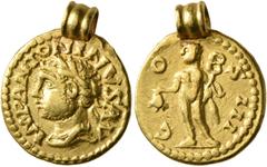 The Aurum Barbarorum Collection II UNCERTAIN GERMANIC TRIBES, Pseudo-Imperial coinage. Late 3rd-early 4th centuries. 'Quinarius' (Gold, 13 mm, 3.15 g, 11 h), 'Gordian Group'. Imitating Elagabalus, 218
