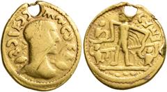 The Aurum Barbarorum Collection II UNCERTAIN GERMANIC TRIBES, Pseudo-Imperial coinage. Late 3rd-early 4th centuries. 'Quinarius' (Gold, 16 mm, 3.11 g, 12 h), 'Figural Group'. Imitating Diocletian, 284