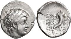 Greek SELEUKID KINGS OF SYRIA. Demetrios II Nikator, first reign, 146-138 BC. Drachm (Silver, 18 mm, 3.39 g, 11 h), ΔH mint, in Syria or Phoenicia, SE 173 = 140/39. Diademed head of Demetrios II to ri