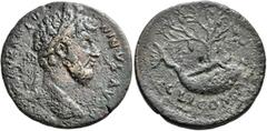 Roman Provincial CORINTHIA. Corinth. Marcus Aurelius, 161-180. Diassarion (Bronze, 26 mm, 10.16 g, 12 h). M AVR ANTONINVS AVG Laureate head of Marcus Aurelius to right. Rev. C L I COR Melikertes-Palai
