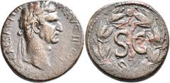 Roman Provincial SYRIA, Seleucis and Pieria. Antioch. Nerva, 96-98. 'As' (Bronze, 28 mm, 14.64 g, 12 h). IMP CAESAR NERVA AVG III COS Laureate head of Nerva to right. Rev. Large S C; below, Δ; all wit