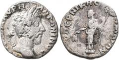 Roman Provincial MESOPOTAMIA. Edessa (?). Marcus Aurelius, 161-180. Drachm (Silver, 17 mm, 2.66 g, 11 h), 167-169. AY K M AYPH ANTΩNINOC Laureate head of Marcus Aurelius to right. Rev. YΠЄP NIKHC TΩN 