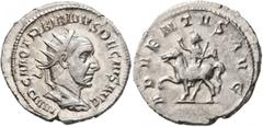 Roman Imperial Trajan Decius, 249-251. Antoninianus (Silver, 22 mm, 4.32 g, 1 h), Rome. IMP C M Q TRAIANVS DECIVS AVG Radiate and cuirassed bust of Trajan Decius to right, seen from behind. Rev. ADVEN