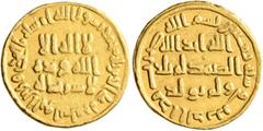Early Medieval & Islamic ISLAMIC, Umayyad Caliphate. temp. 'Abd al-Malik ibn Marwan, AH 65-86 / AD 685-705. Dinar (Gold, 19 mm, 4.25 g, 5 h), without mint name, AH 80 = AD 699/700. In inner field: 'no