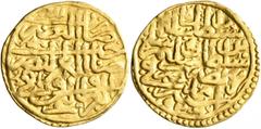 Early Medieval & Islamic ISLAMIC, Ottoman Empire. Sulayman I Qanuni ('the Lawgiver'), AH 926-974 / AD 1520-1566. Sultani (Gold, 21 mm, 3.43 g, 2 h), Amid, AH 926 = AD 1520. Pere 157 var. Sultan 9282. 