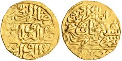 Early Medieval & Islamic ISLAMIC, Ottoman Empire. Murad III, AH 982-1003 / AD 1574-1595. Sultani (Gold, 20 mm, 3.48 g, 1 h), Misr, AH 982 = AD 1574. Pere -. Sultan 9636. Minor areas of weakness, other