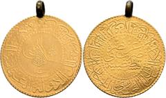 Early Medieval & Islamic ISLAMIC, Ottoman Empire. 'Abd al-Hamid II, AH 1293-1327 / AD 1876-1909. 100 Kurush (Gold, 34 mm, 6.89 g, 12 h), Qustantiniya, AH 1293 = AD 1876 / RY 32 = AH 1324. Pere 979. Su
