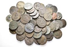 Group Lots A lot containing 51 bronze coins. Includes: Maximinus II and Maxentius. Fine to very fine. LOT SOLD AS IS, NO RETURNS. 51 coins in lot. From the old stock of a well-known German dealer.
